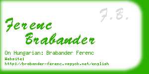 ferenc brabander business card